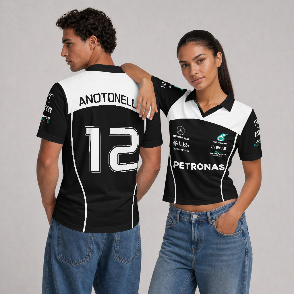 Kimi Antonelli AMG F1 Team Custom V-Neck Polo Shirt