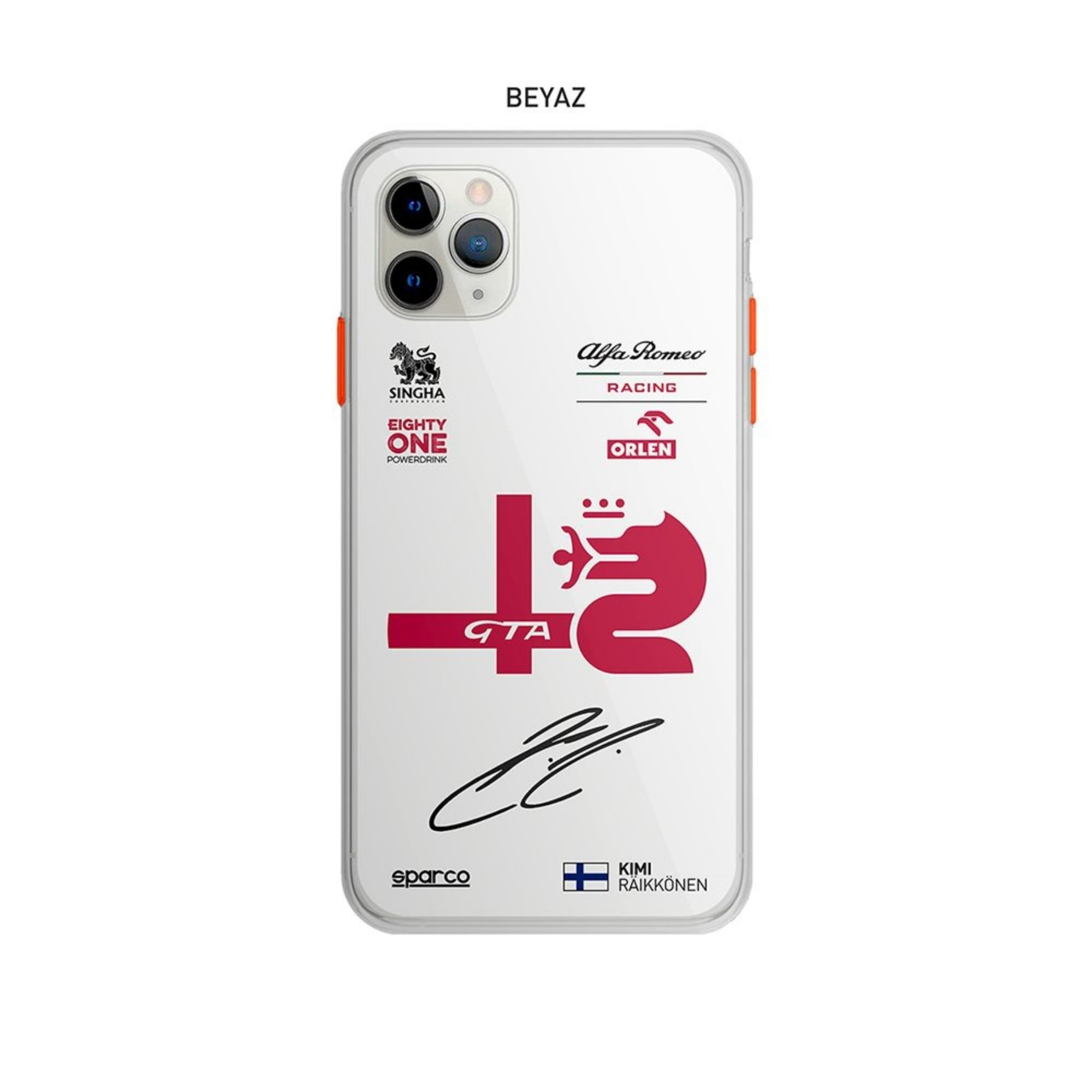 Kimi Raikkonen F1 Alfa Romeo Racing White Edition - Custom phone case for iPhone