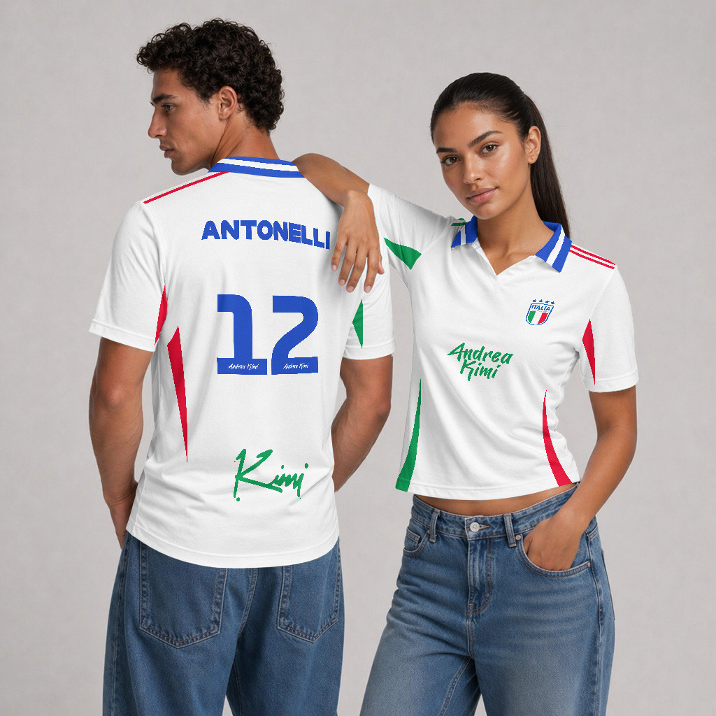 Kimi x Italy F1 Team Custom V-Neck Polo Shirt