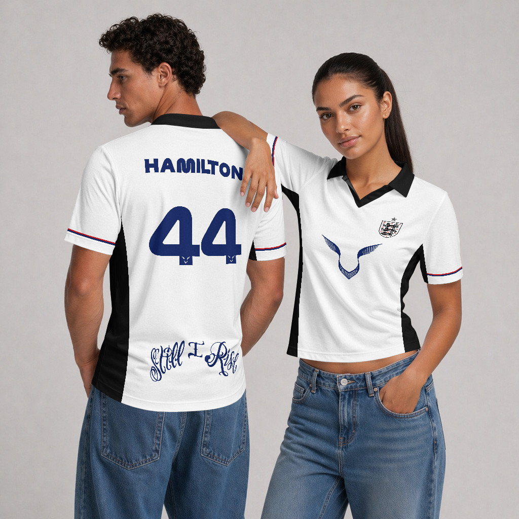 King Lewis #44 x England F1 Team Custom V-Neck Polo Shirt