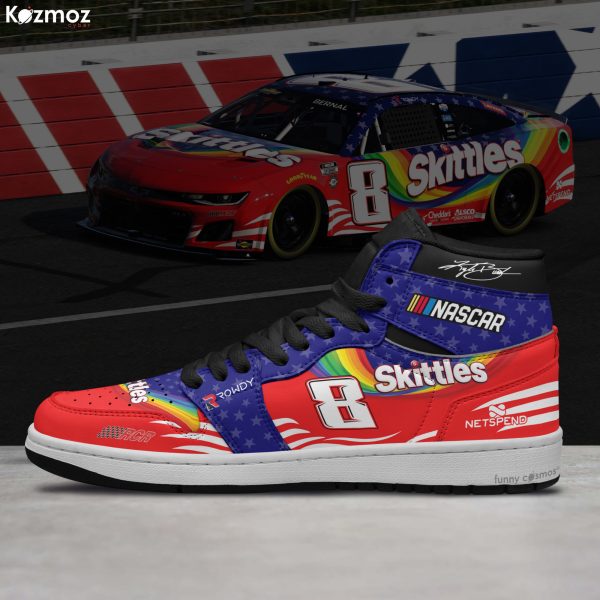Kyle Busch RCR Custom Shoes Fictional Patriotic Theme Skittles Livery 2023 Camaro Livery Racing Shoes - 6