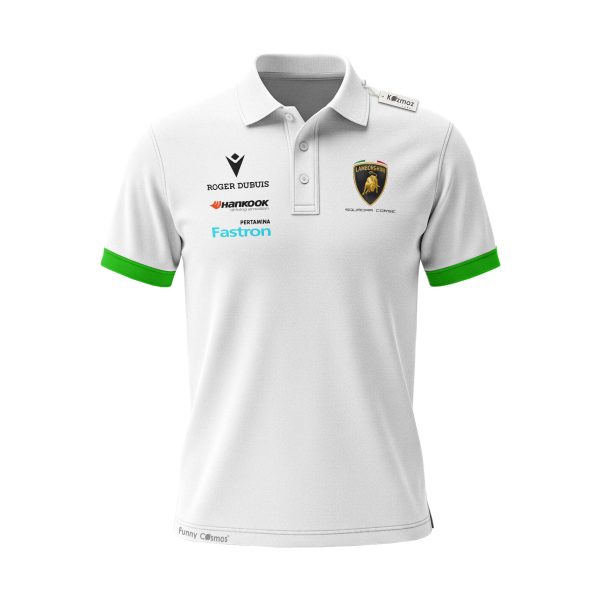 Lamborgh Squadra Corse 2026 White Custom Polo Shirt - 6