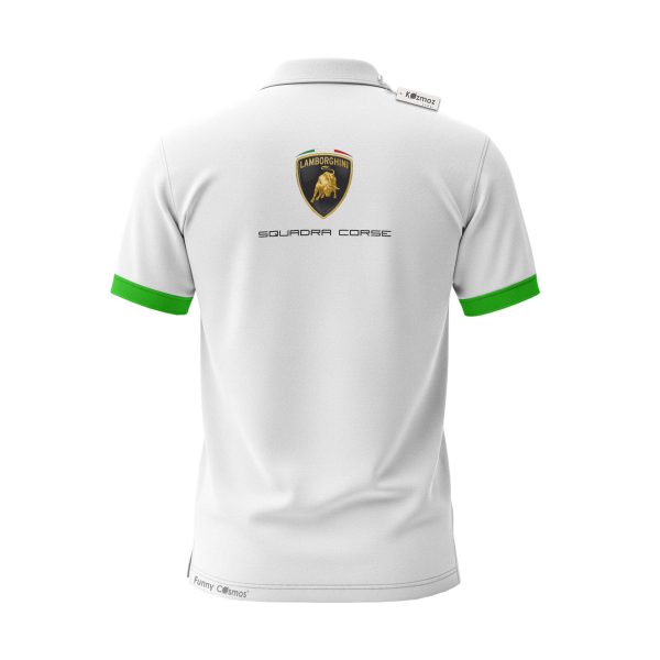 Lamborgh Squadra Corse 2026 White Custom Polo Shirt - 7
