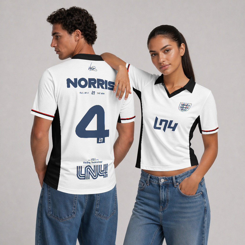 Lando Norris x England F1 Team Custom V-Neck Polo Shirt