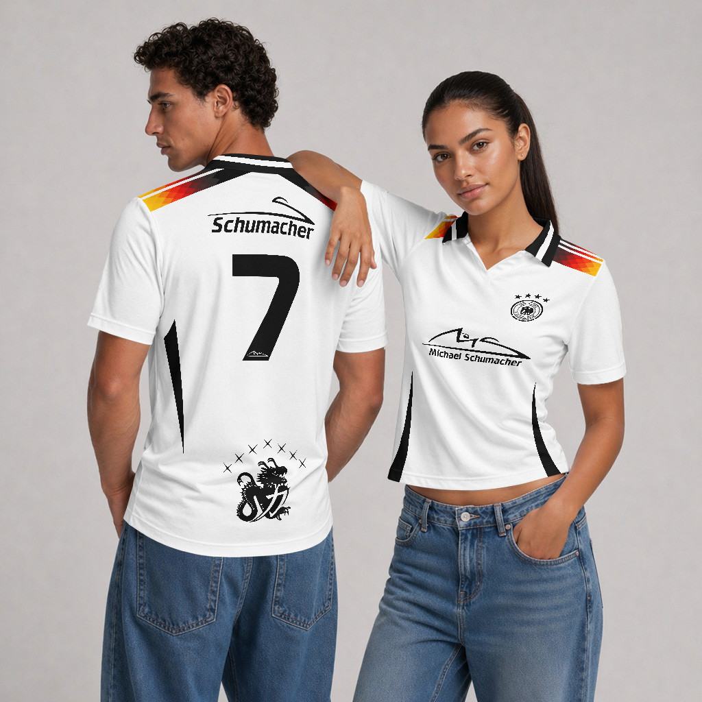 M Schumacher x Germany F1 Team Custom V-Neck Polo Shirt - 12