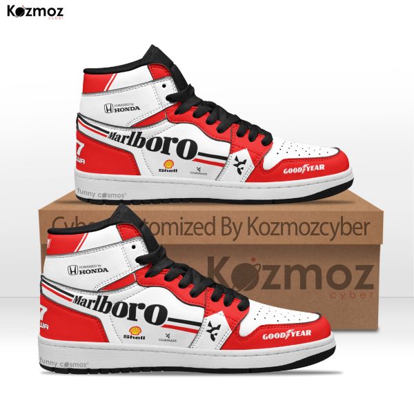 Magic Senna AJ1 Sneakers McLaren Honda MP4-5 Livery 1990 Custom Racing Shoes