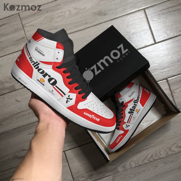 Magic Senna AJ1 Sneakers McLaren Honda MP4-5 Livery 1990 Custom Racing Shoes - 10