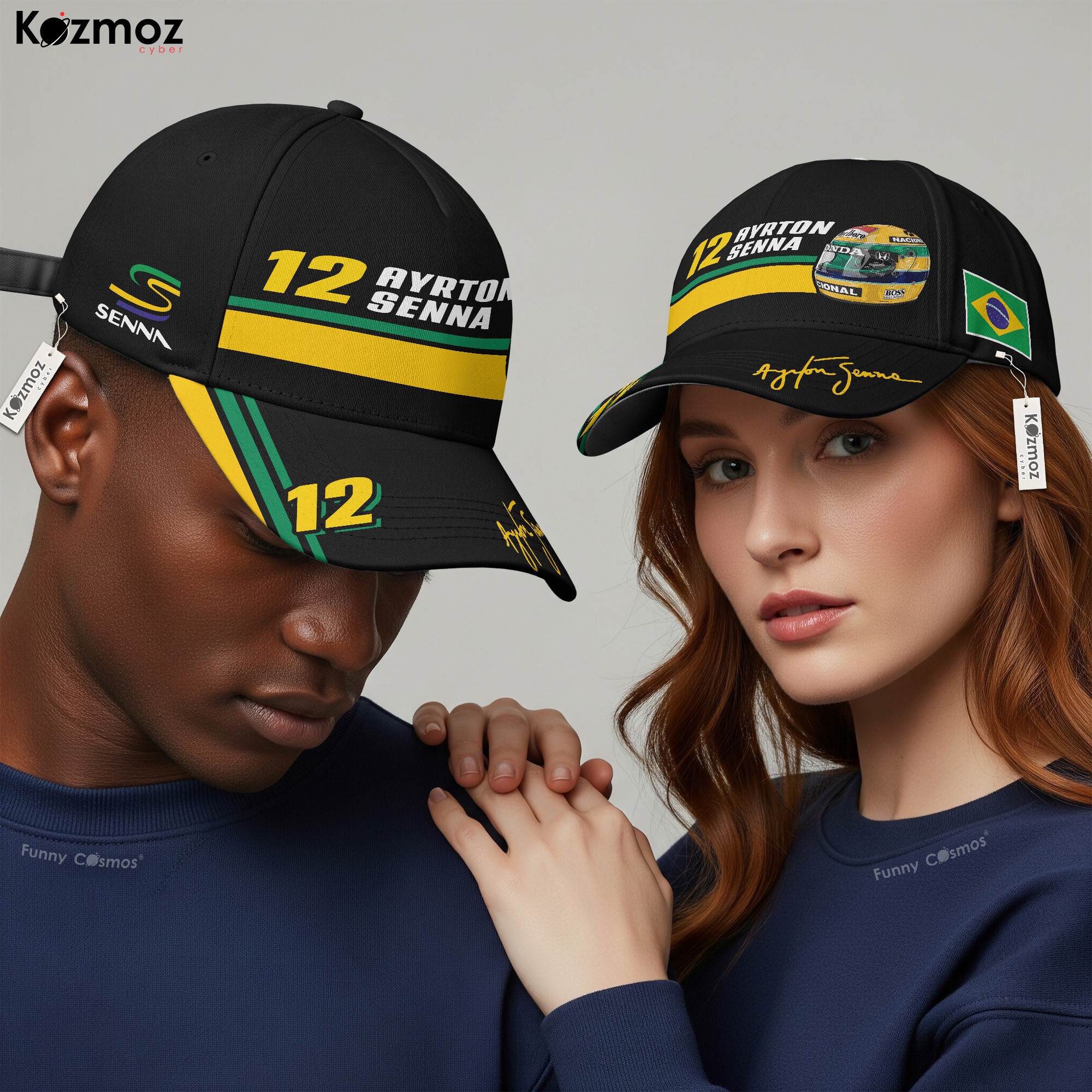 Magic Senna Cap McLaren Helmet Racing Hat