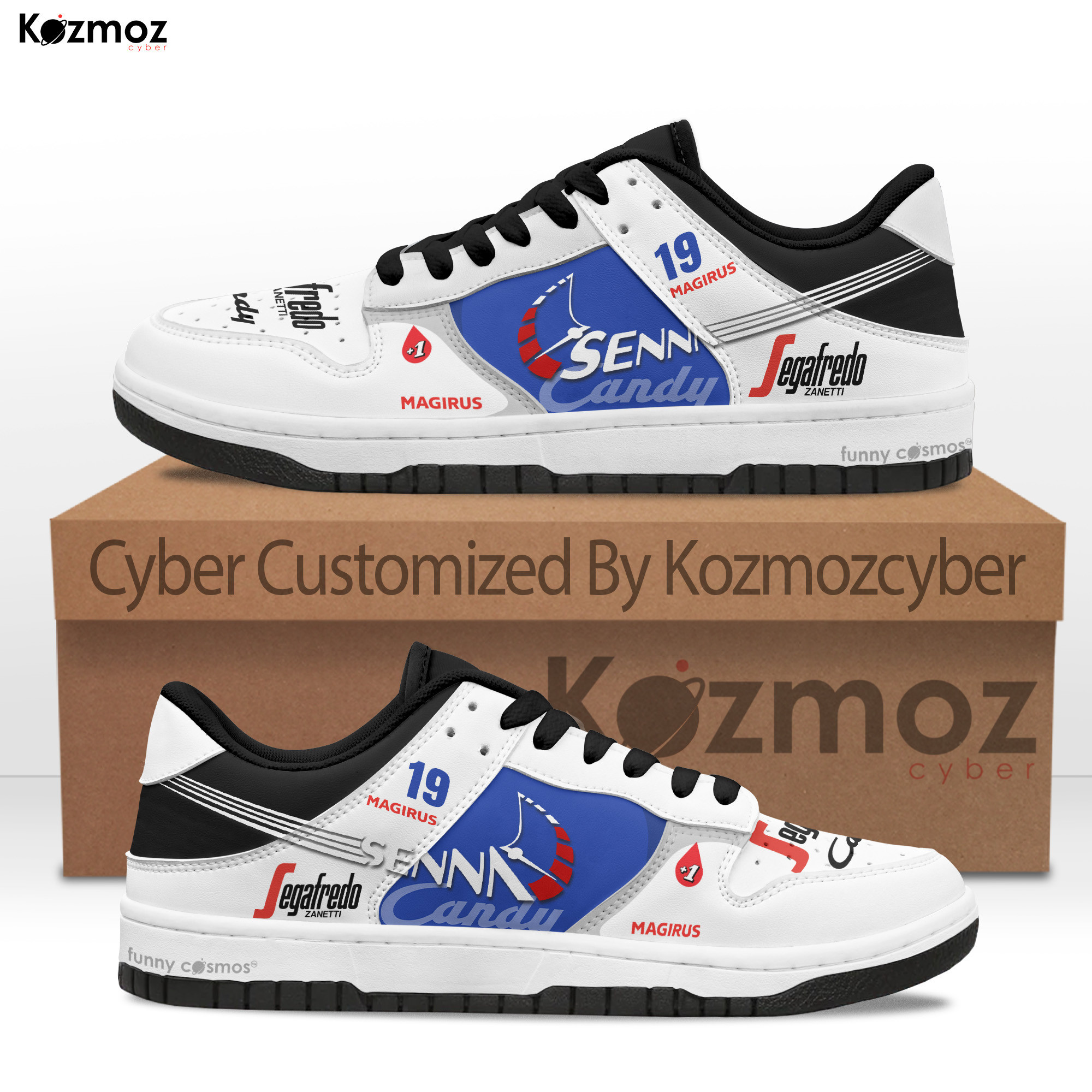 Magic Senna Custom Shoes Monaco GP TG184 #19 Livery 1984 Racing Shoes - 23