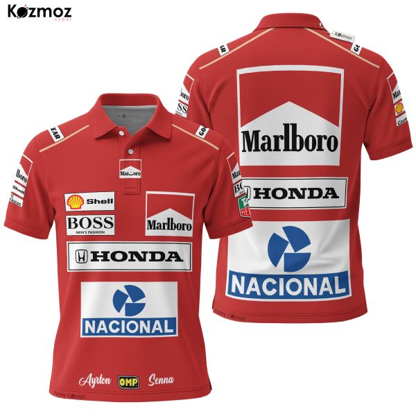 Magic Senna McLaren Grand Prix Hoodie - Tag Heuer Personalized Sweater with OMP, Nacional, Marlboro, Honda, Shell & BOSS Fashion Design - 11