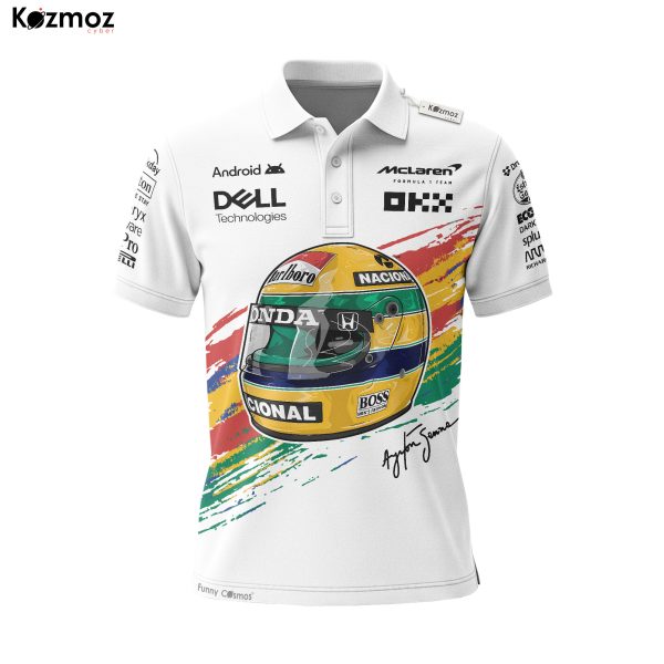 Magic Senna Polo Shirt (Black White Edition) - Mclaren Polo Team - 6