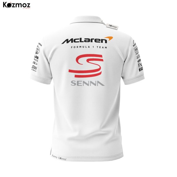 Magic Senna Polo Shirt (Black White Edition) - Mclaren Polo Team - 7