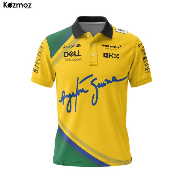 Magic Senna Racing Polo Shirt Mclaren Livery Monaco Polo Team - 6