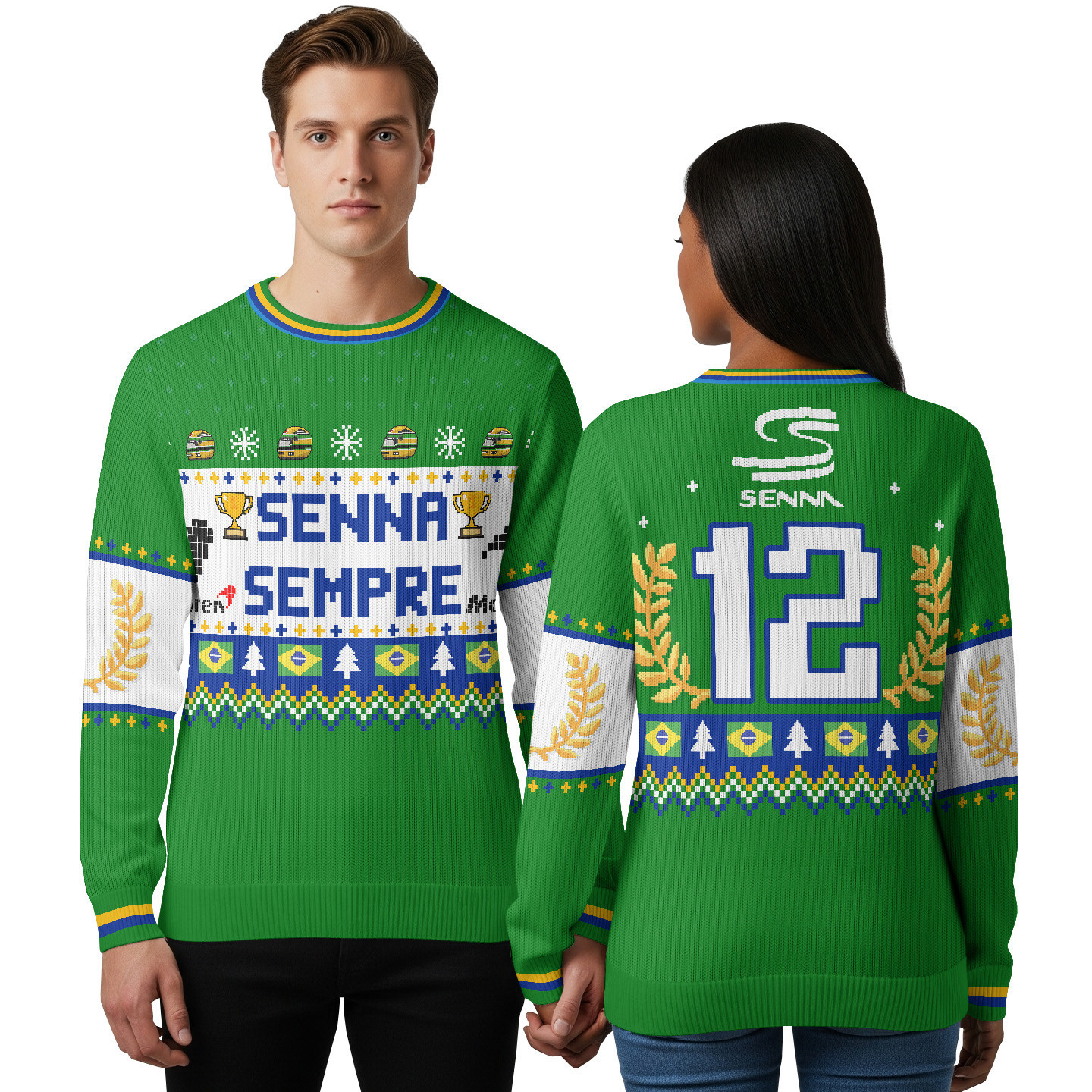 Magic Senna Ugly Christmas Sweater - “Senna Sempre” Edition  Racing Holiday Sweater