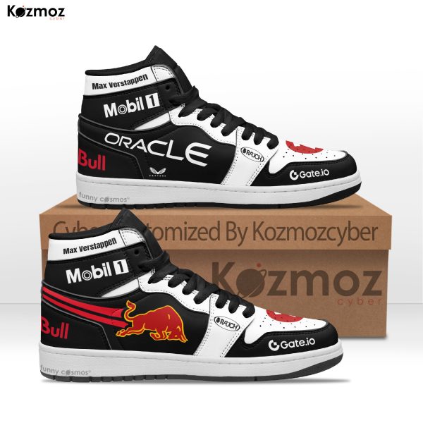 Max Verstappen AJ1 Sneakers Red Bull Racing Honda Tribute RB21 Livery 2025 Custom Racing Shoes