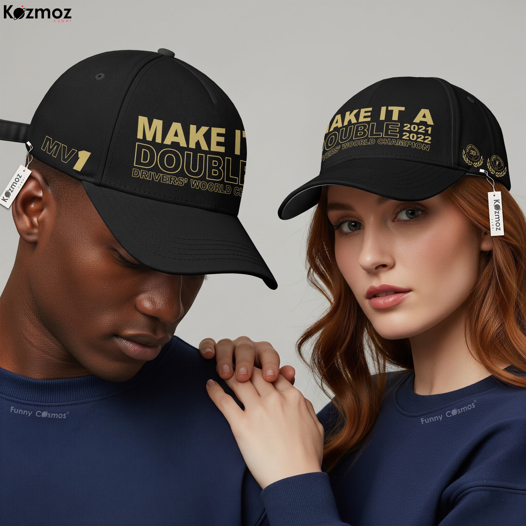 Max Verstappen Racing Cap Make It a Double 2021-2022 Racing Hat - 15