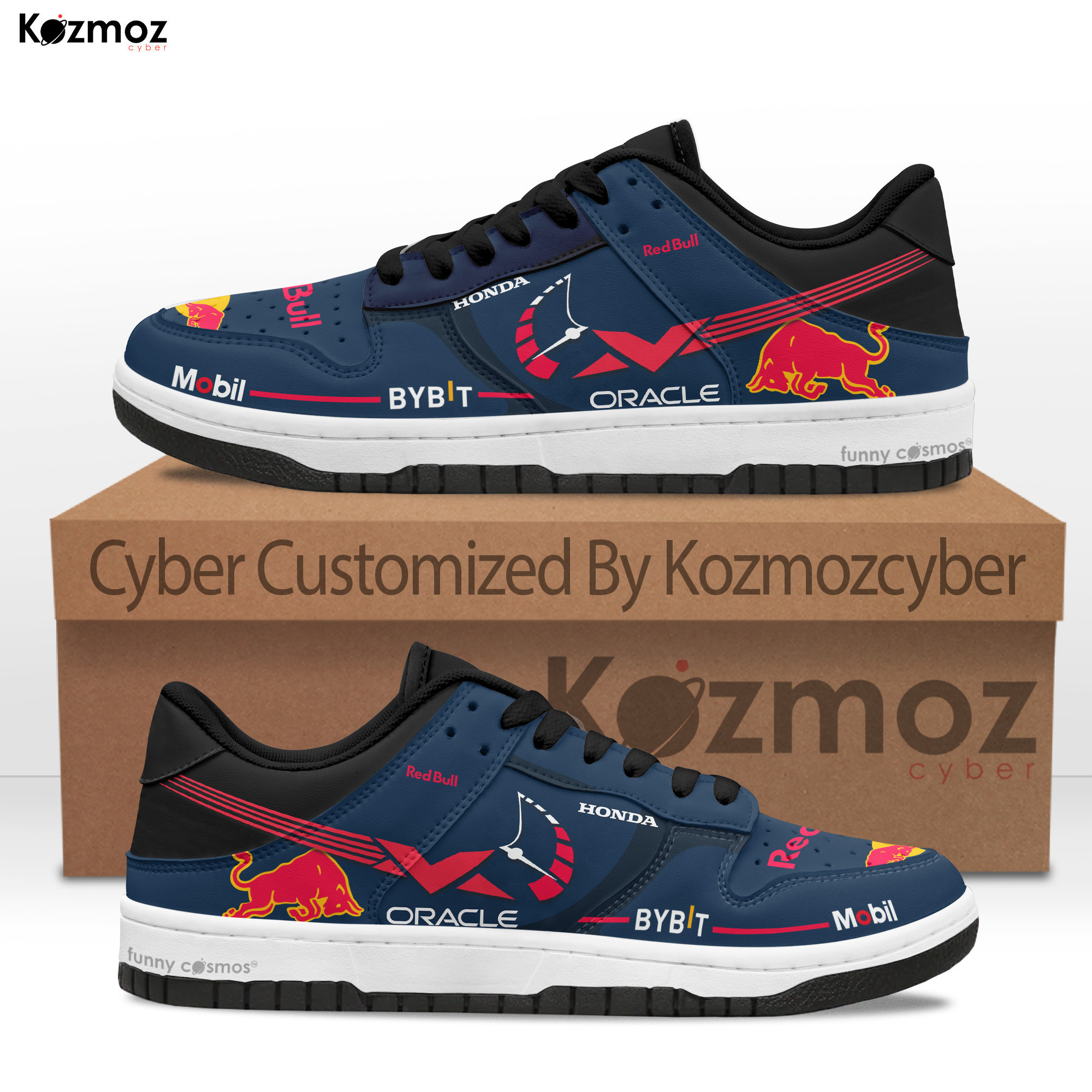Max Verstappen SB Dunk Sneakers Oracle Red Bull Racing RB20 2024 Custom Racing Shoes