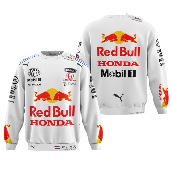 Max Verstappen Signed Red Bull White Racing Suit 2021 - 11