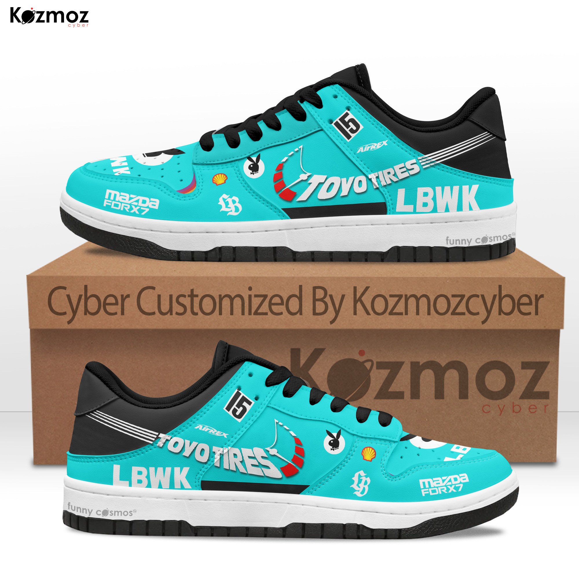 Mazda RX-7 Custom Shoes LBWK Custom Playboy Livery 2023 Racing Shoes