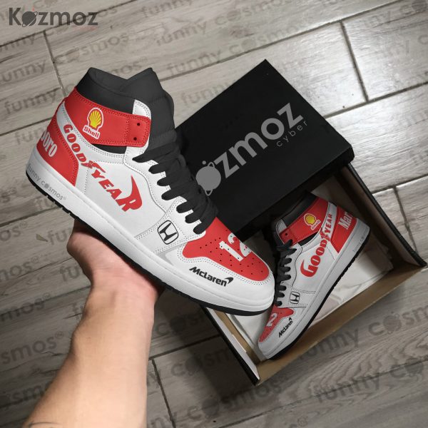 McLaren Magic Senna Custom Shoes Marlboro Livery MP4-4 Racing Shoes - 7
