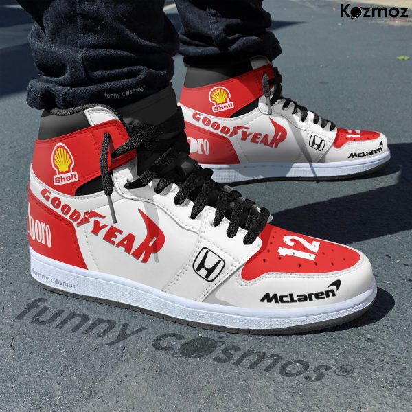 McLaren Magic Senna Custom Shoes Marlboro Livery MP4-4 Racing Shoes - 5