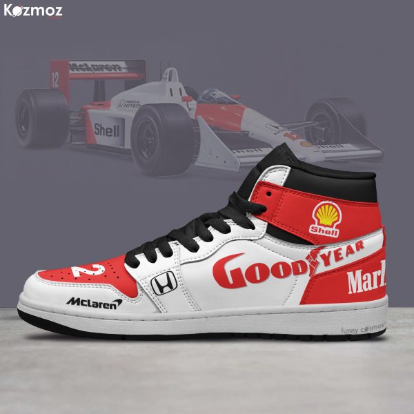 McLaren Magic Senna Custom Shoes Marlboro Livery MP4-4 Racing Shoes - 6