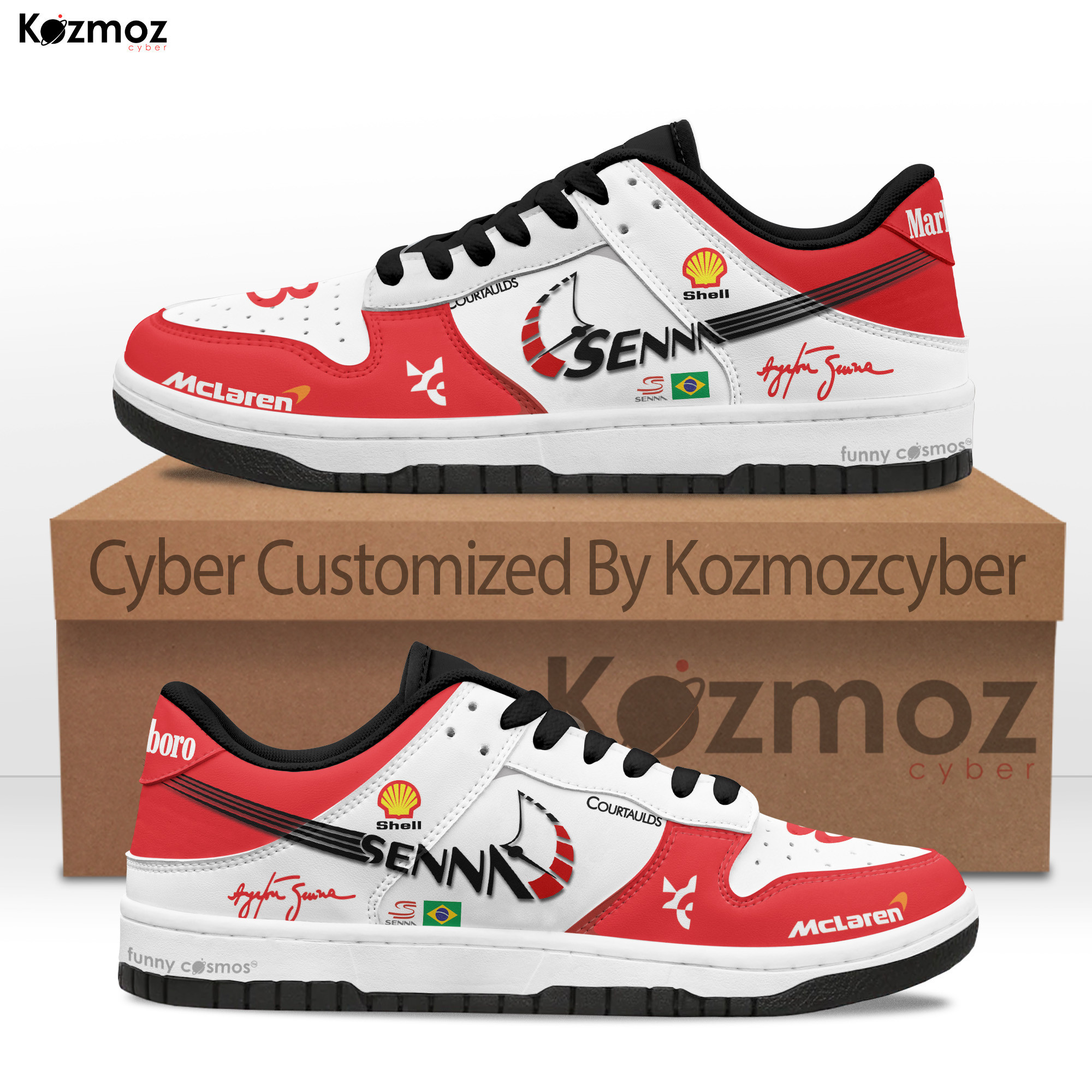 McLaren Senna SB Dunk Sneakers Monaco GP Livery 1993 Custom Racing Shoes