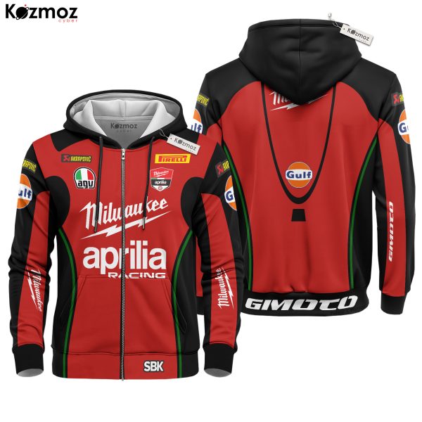 Milwaukee Aprilia Racing Costume - WSBK 2017 Black And Red Version - 10