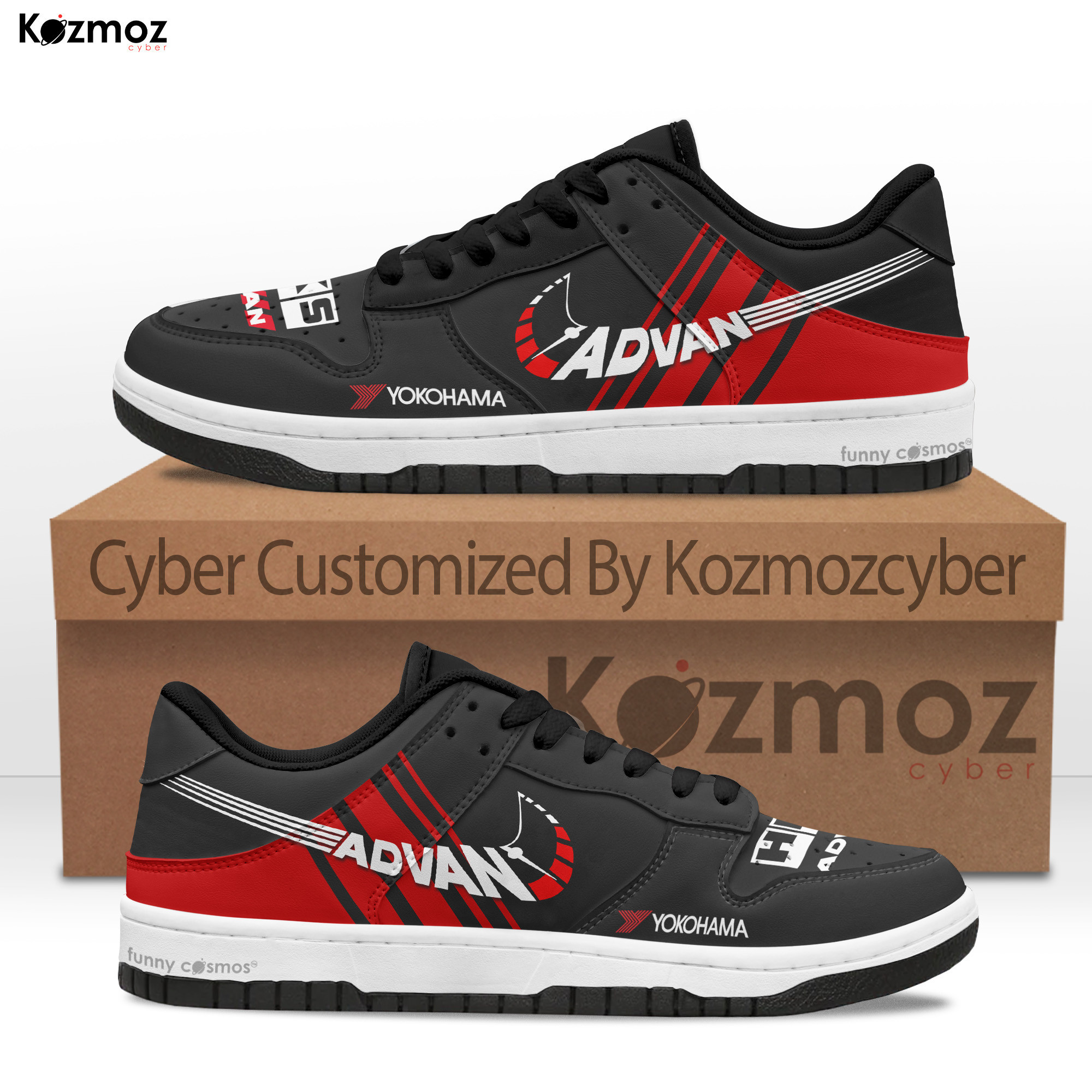 Mitsubishi Lancer Evo X Custom Shoes ADVAN Yokohama Livery 2010 Racing Shoes
