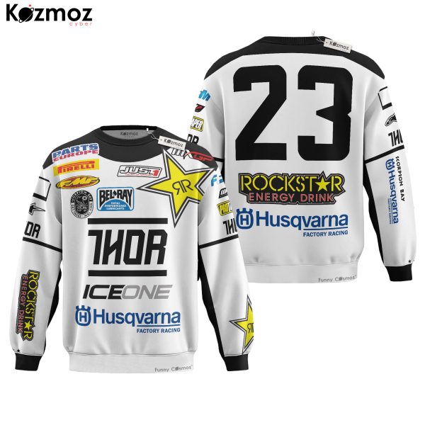 MX Rockstar Energy Husqvarna Shirt Hoodie Racing Uniform Clothes Motocross - 6