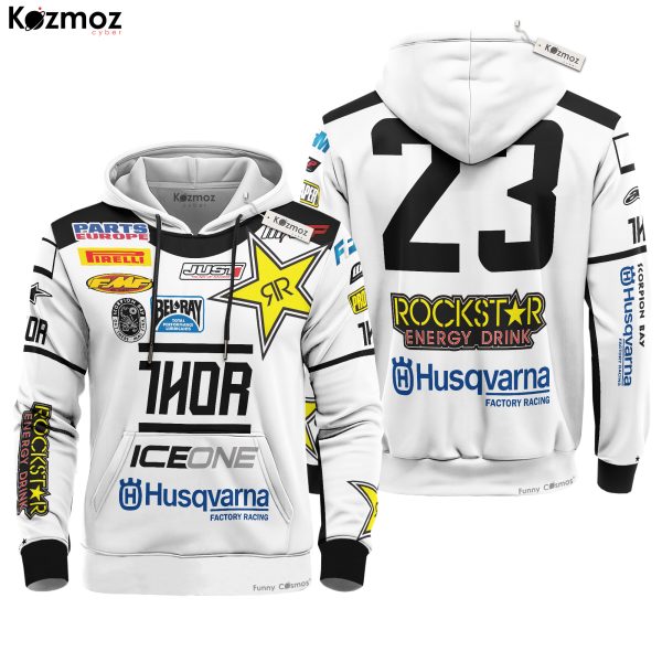 MX Rockstar Energy Husqvarna Shirt Hoodie Racing Uniform Clothes Motocross - 13