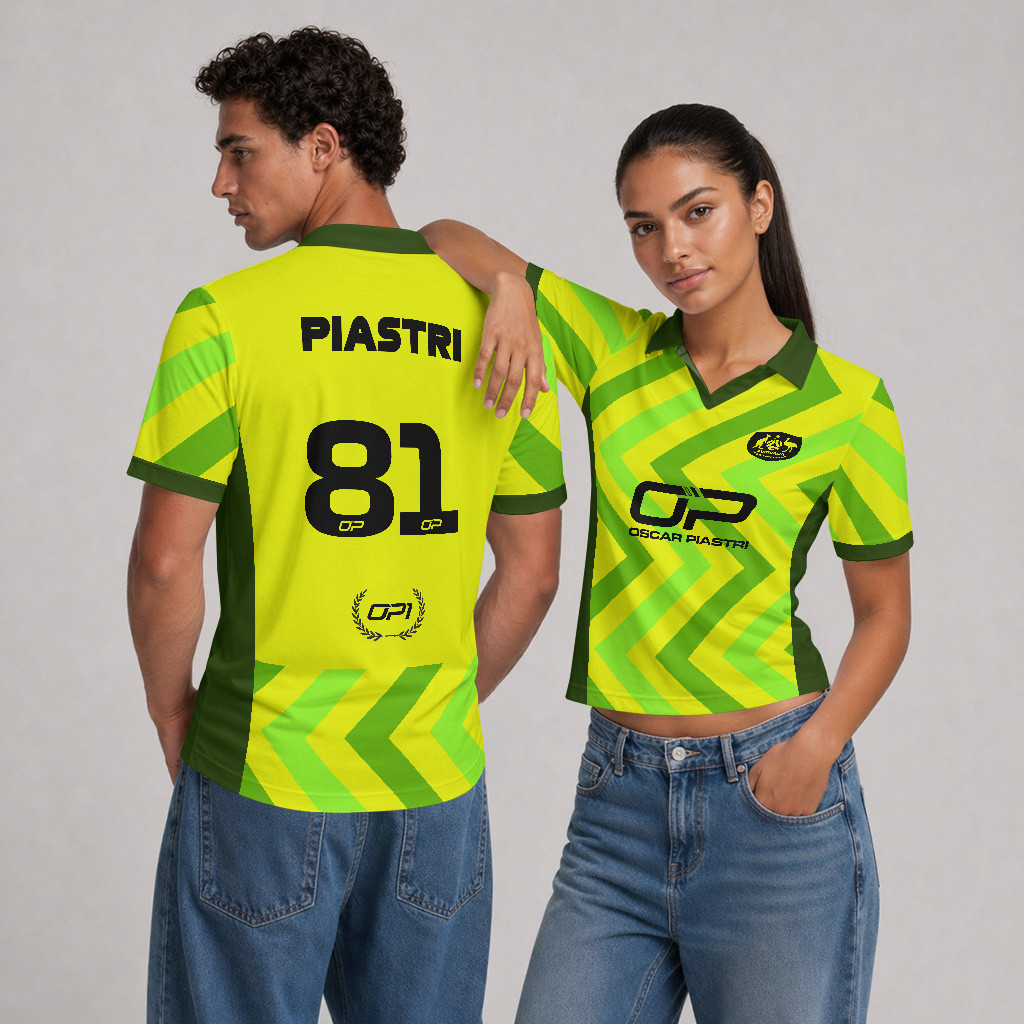Oscar x Australia F1 Team Custom V-Neck Polo Shirt