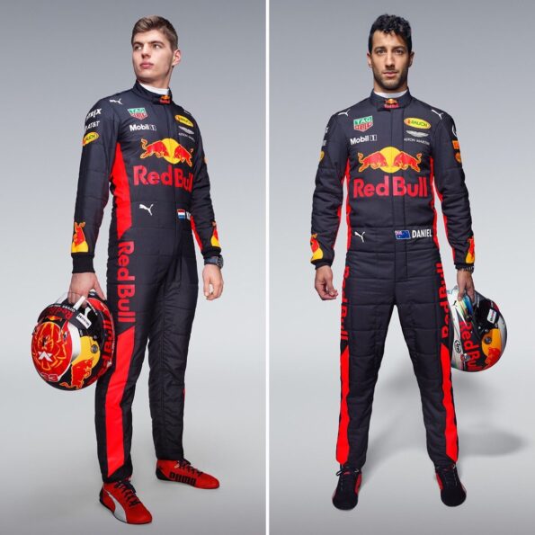 F1 racing suit with impact protection showcasing the blend of safety and performance-driven design