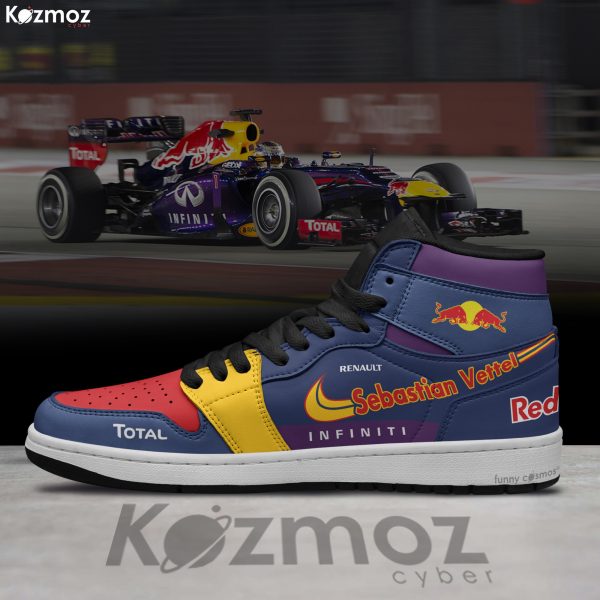 Red Bull Sebastian Vettel Custom Shoes Red Bull RBR9 Livery 2013 Racing Shoes - 6