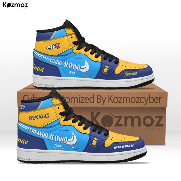 Renault Fernando Alonso Custom Shoes Renault R25 Livery 2005 Racing Shoes