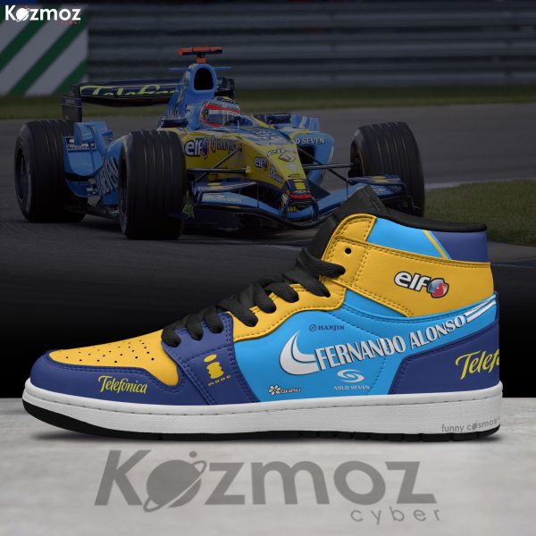 Renault Fernando Alonso Custom Shoes Renault R25 Livery 2005 Racing Shoes - 6