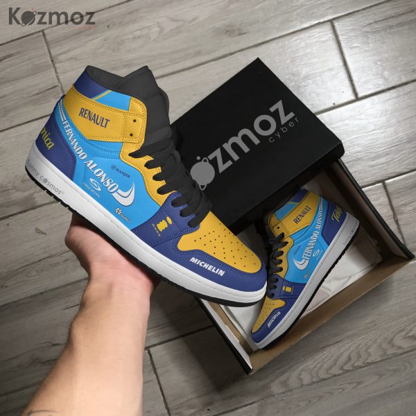 Renault Fernando Alonso Custom Shoes Renault R25 Livery 2005 Racing Shoes - 7