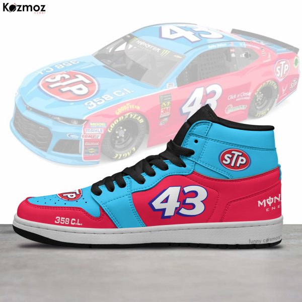 Richard Petty JD1 Sneakers Blue & STP Day-Glo Red #43 Livery 1972 Custom Racing Shoes - 6