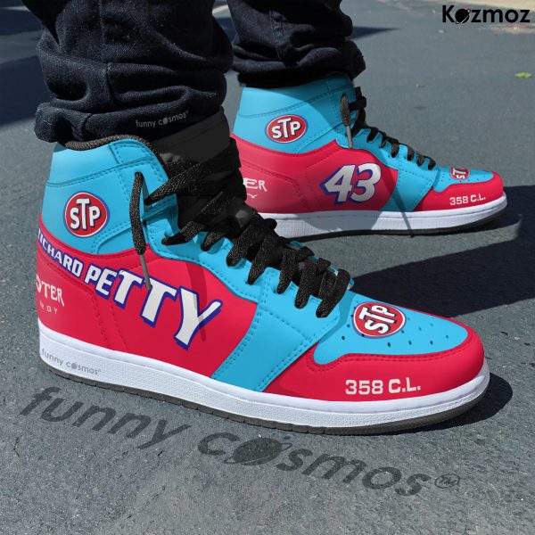 Richard Petty JD1 Sneakers Blue & STP Day-Glo Red #43 Livery 1972 Custom Racing Shoes - 5