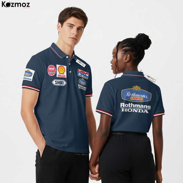Rothmans Honda Racing Polo - Retro Motorsport Style Teamwear Shirt - 11