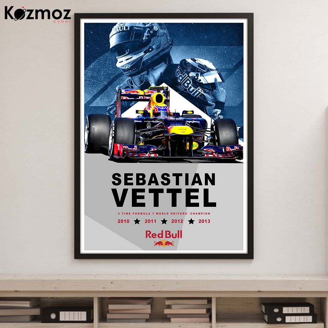 Sebastian Vettel Car Poster - RBR Racing Legends Car Wall Art - 4