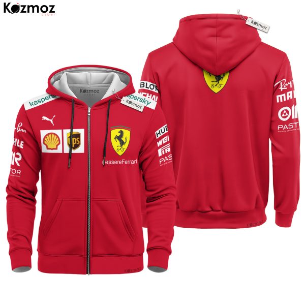 Sebastian Vettel SF 2020 Racing Uniform Team Hoodie & Jogger Set - 8