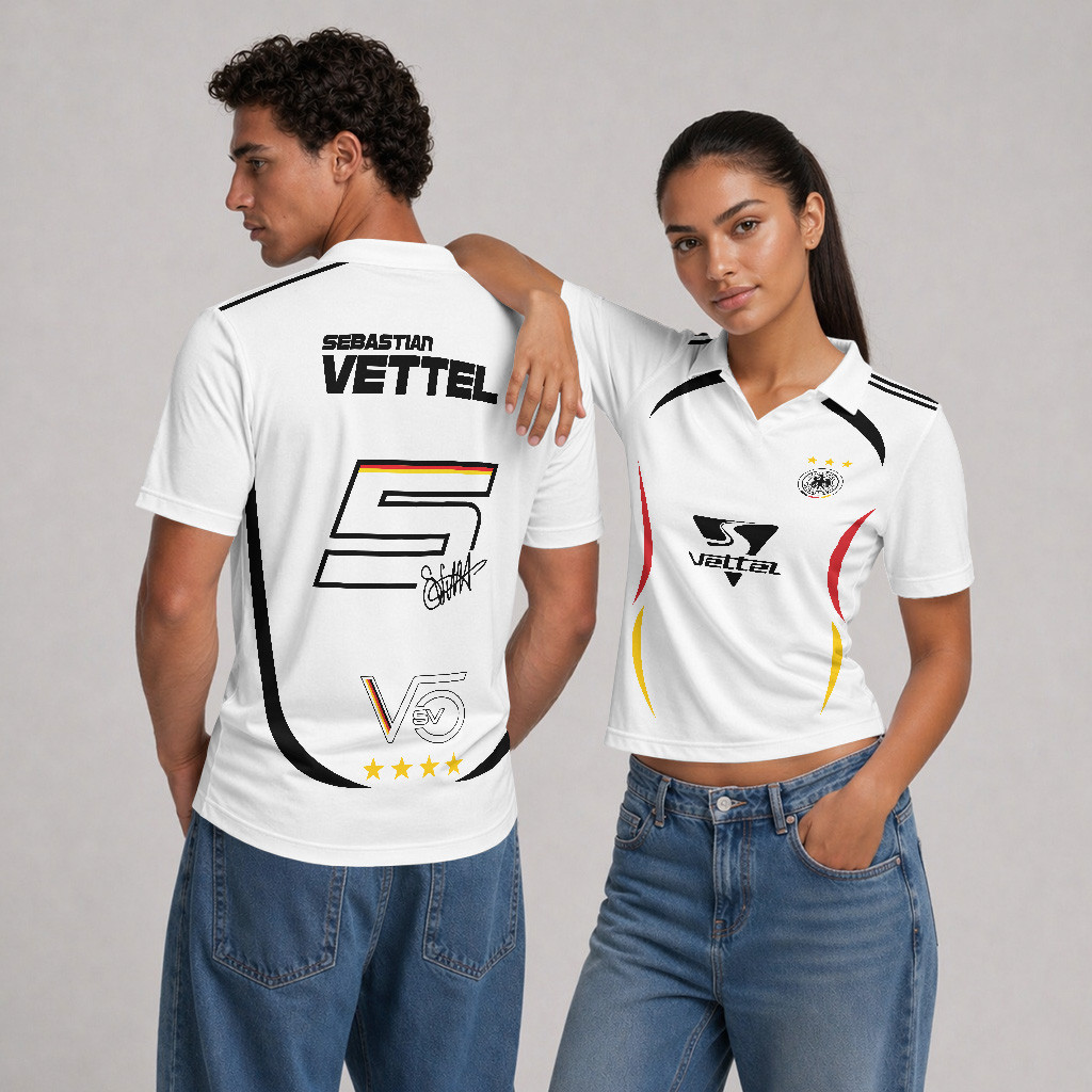 Sebastian x Germany F1 Team Custom V-Neck Polo Shirt