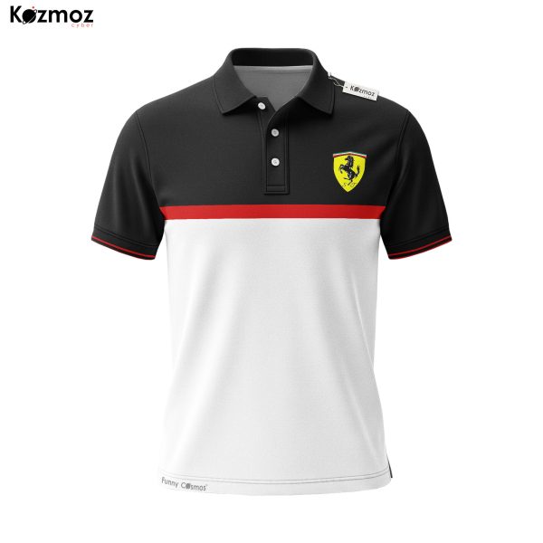 SF Polo Shirt - Black White Minimal Stripe Teamwear - 6