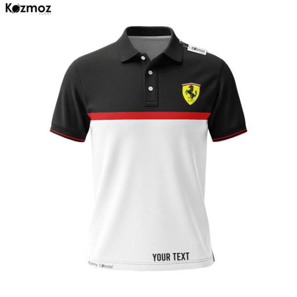 SF Polo Shirt - Black White Minimal Stripe Teamwear - 7