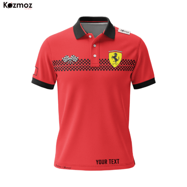 SF Racing Shirt Polo - Red SF Motorsport Fans Gear Tee - 7