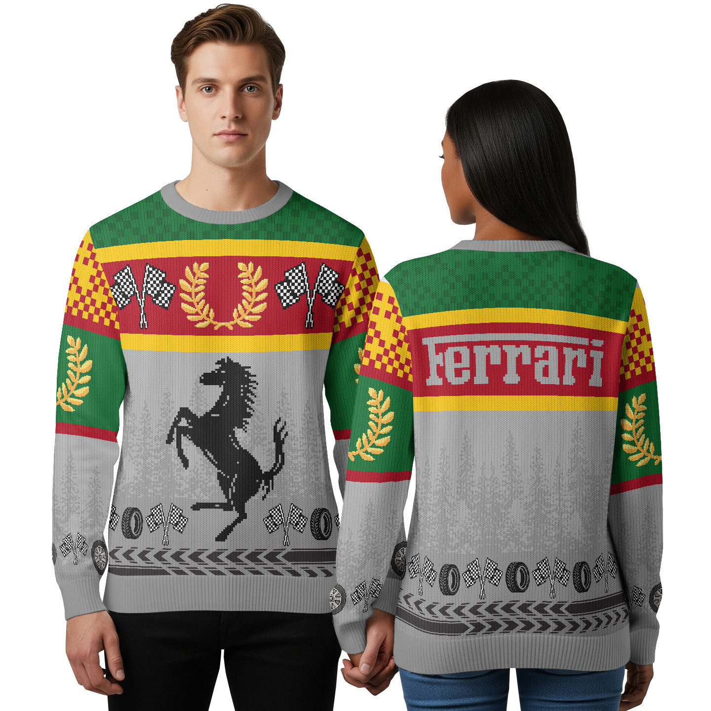 SF Ugly Christmas Sweater - Racing Holiday Knit Sweater