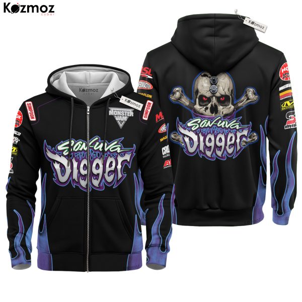 Son-uva Digger Monster Truck Racing Hoodie & Jogger - Monster Jam Racing Suit - 8
