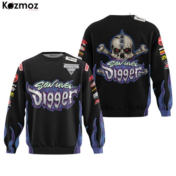 Son-uva Digger Monster Truck Racing Hoodie & Jogger - Monster Jam Racing Suit - 9