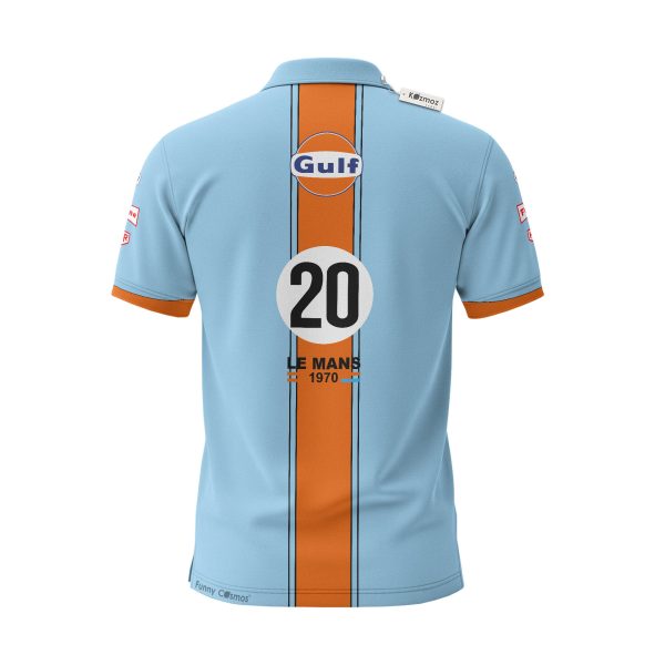 Steve McQueen #20 917 Gulf Le Mans Custom Polo Shirt - 7
